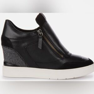 Geox Black and Silver Ankle Boots